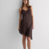 Asymmetric Slip in Viscose Satin with Lace