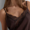 Asymmetric Slip in Viscose Satin with Lace