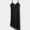 Asymmetric Slip in Viscose Satin with Lace