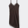 Asymmetric Slip in Viscose Satin with Lace