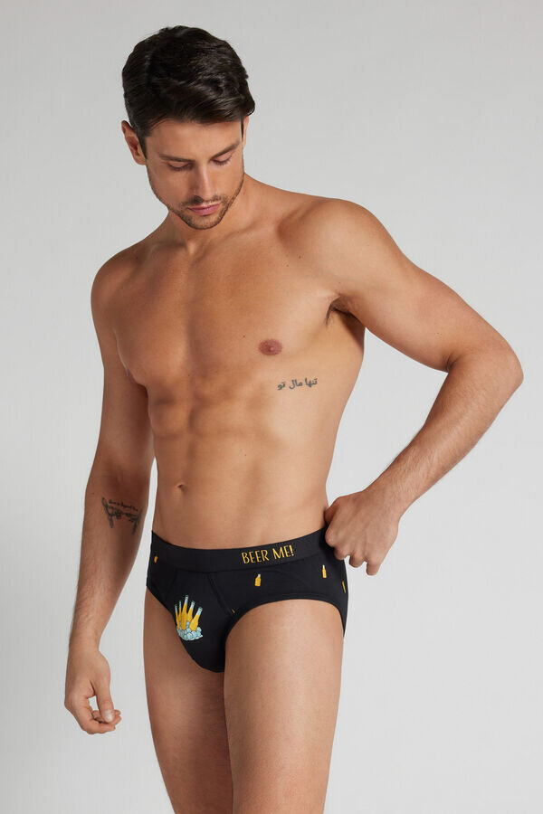 Beer Bottle Print Superior Cotton Briefs Beer Bottle Print Superior Cotton Briefs