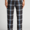 Blue Check Print Full Length Knit Pants Blue Check Print Full Length Knit Pants