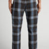 Blue Check Print Full Length Knit Pants Blue Check Print Full Length Knit Pants