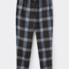 Blue Check Print Full Length Knit Pants Blue Check Print Full Length Knit Pants
