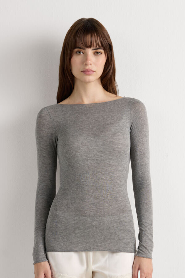 Boat Neck Modal Cashmere Ultralight Top Boat Neck Modal Cashmere Ultralight Top