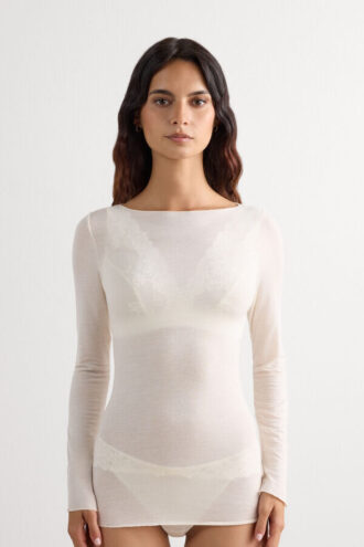Boat Neck Modal Cashmere Ultralight Top