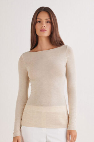 Boat Neck Modal Cashmere Ultralight Top