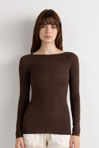 Boat Neck Modal Cashmere Ultralight Top