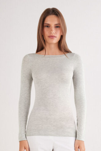 Boat Neck Modal Cashmere Ultralight Top