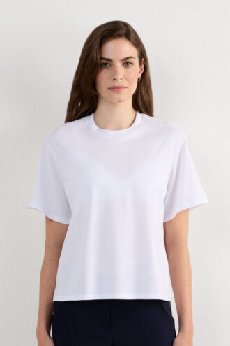 Boxy Fit Short Sleeve Top in Cotton