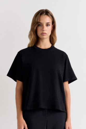 Boxy Fit Short Sleeve Top in Cotton