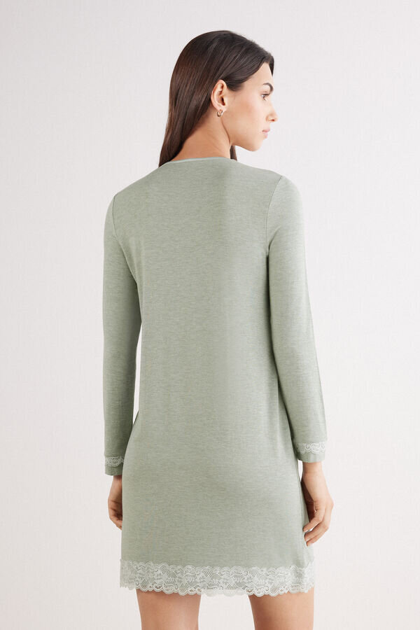 Button-Front Lace Detail Nightdress Button-Front Lace Detail Nightdress