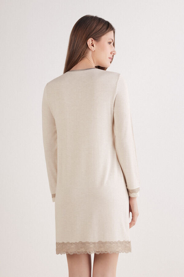 Button-Front Lace Detail Nightdress Button-Front Lace Detail Nightdress