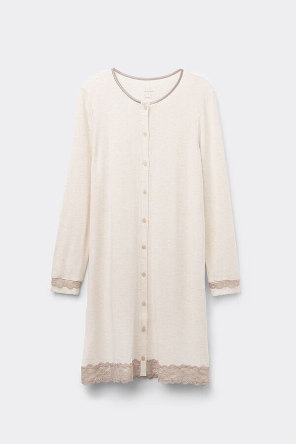 Button-Front Lace Detail Nightdress Button-Front Lace Detail Nightdress