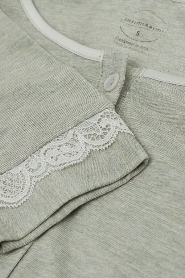 Button-Front Lace Detail Nightdress Button-Front Lace Detail Nightdress