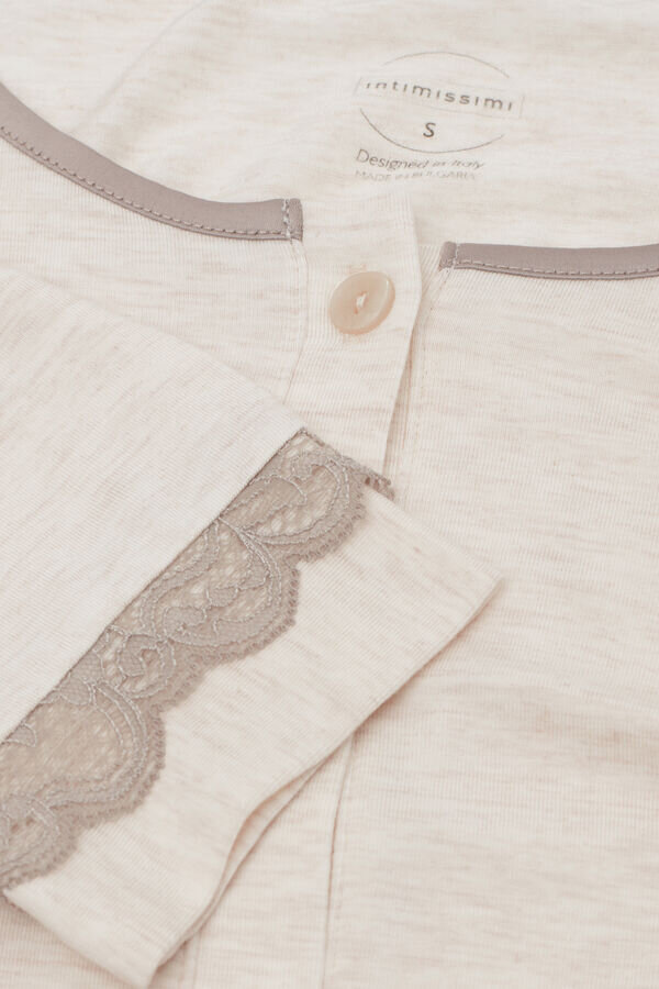 Button-Front Lace Detail Nightdress Button-Front Lace Detail Nightdress