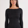 Cable Knit Bateau Neck Top in Ultralight with Cashmere Cable Knit Bateau Neck Top in Ultralight with Cashmere