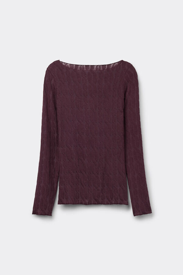 Cable Knit Bateau Neck Top in Ultralight with Cashmere Cable Knit Bateau Neck Top in Ultralight with Cashmere