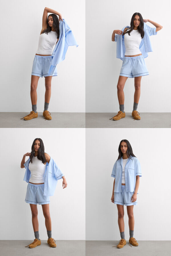 Chambray Ni Cotton and Modal Short Pajamas Chambray Ni Cotton and Modal Short Pajamas