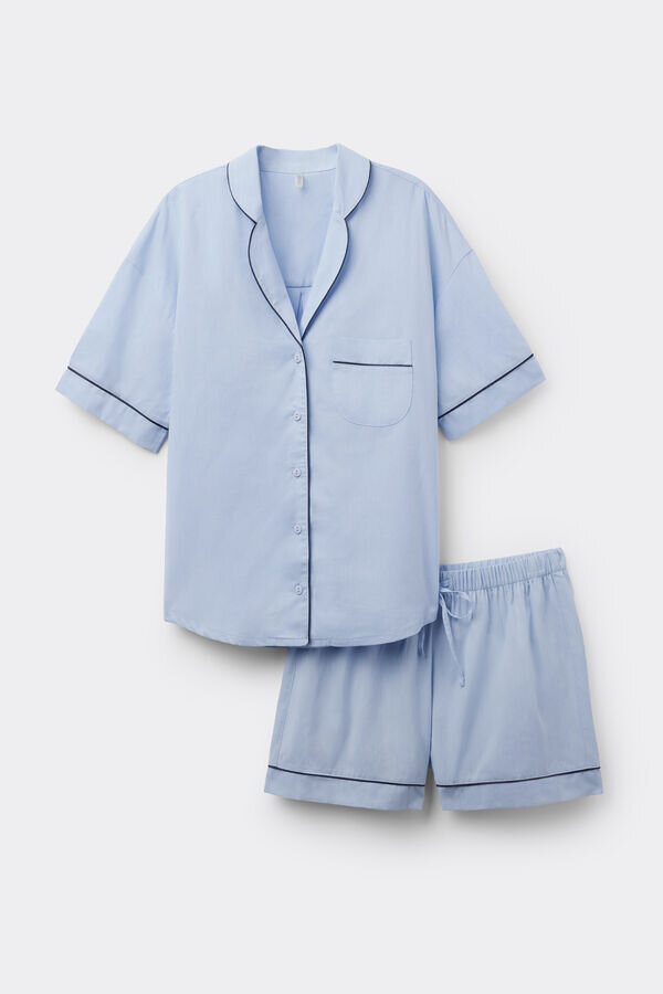 Chambray Ni Cotton and Modal Short Pajamas Chambray Ni Cotton and Modal Short Pajamas
