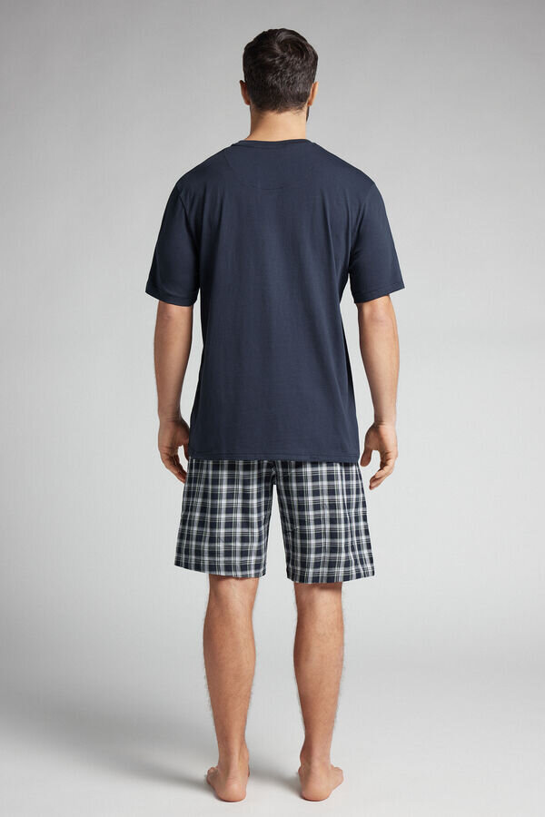 Check Cloth and Cotton Short Pajamas Check Cloth and Cotton Short Pajamas