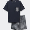 Check Cloth and Cotton Short Pajamas Check Cloth and Cotton Short Pajamas