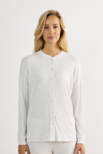 Chic Comfort Long Sleeve Modal Button-Up Top
