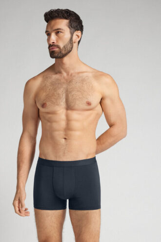 Cotton Boxers with Exposed Elastic