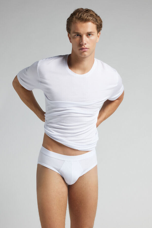 Cotton Briefs with Exposed Elastic Cotton Briefs with Exposed Elastic