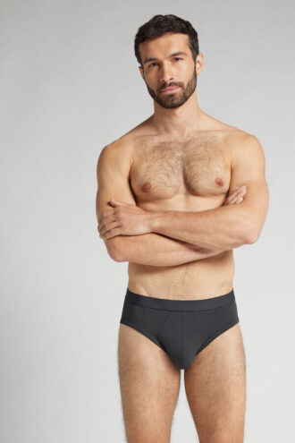 Cotton Briefs with Exposed Elastic