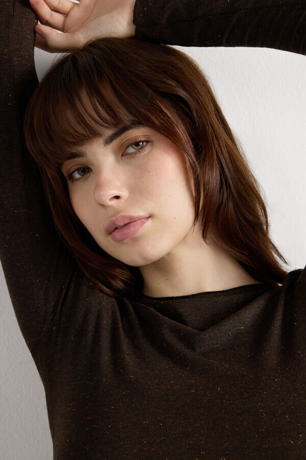 Crewneck Top in Modal Light with Cashmere Lame Crewneck Top in Modal Light with Cashmere Lame