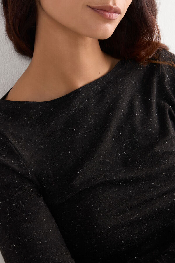 Crewneck Top in Modal Light with Cashmere Lame Crewneck Top in Modal Light with Cashmere Lame