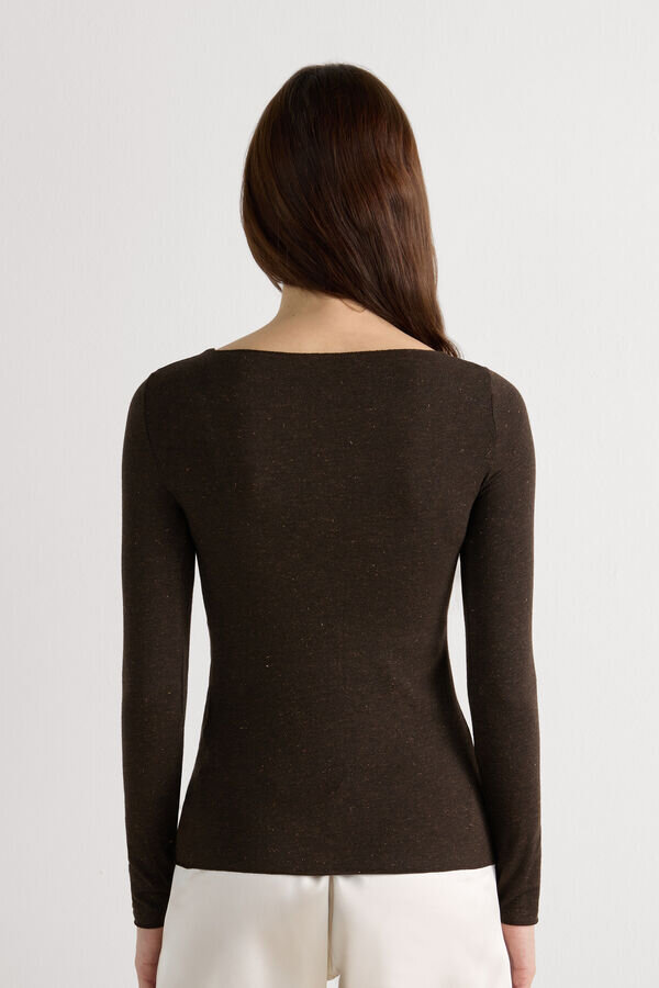 Crewneck Top in Modal Light with Cashmere Lame Crewneck Top in Modal Light with Cashmere Lame