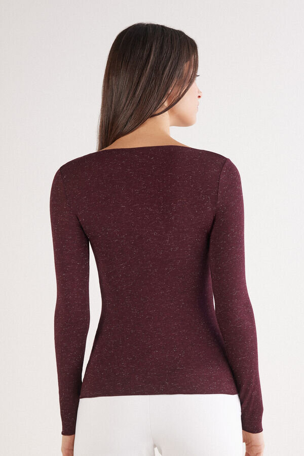 Crewneck Top in Modal Light with Cashmere Lame Crewneck Top in Modal Light with Cashmere Lame