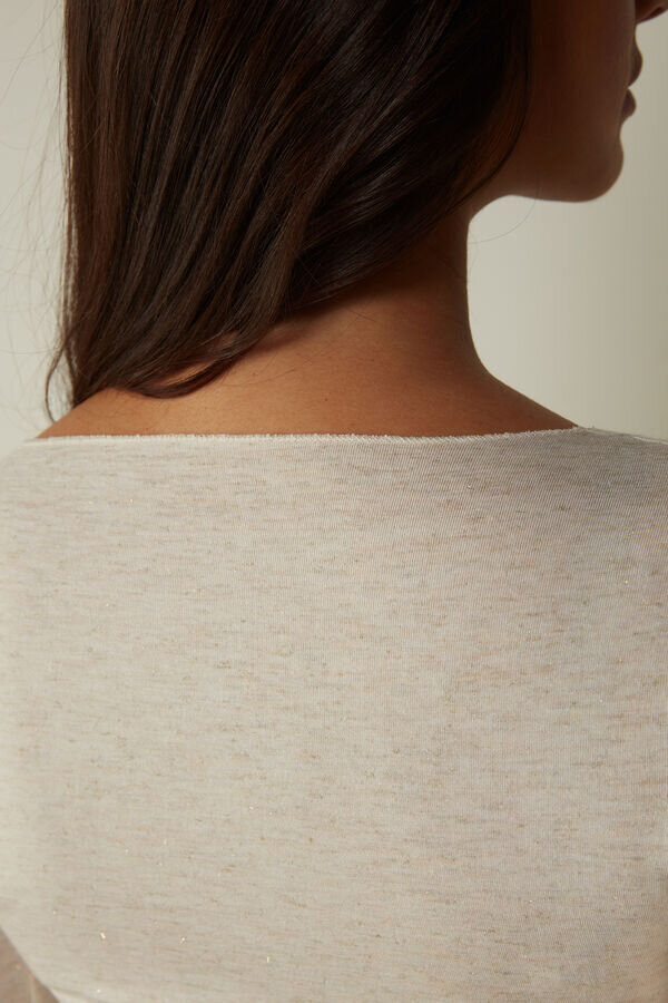 Crewneck Top in Modal Light with Cashmere Lame Crewneck Top in Modal Light with Cashmere Lame