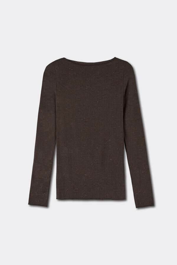 Crewneck Top in Modal Light with Cashmere Lame Crewneck Top in Modal Light with Cashmere Lame