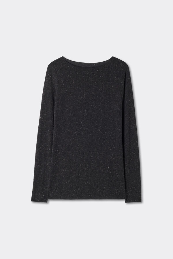 Crewneck Top in Modal Light with Cashmere Lame Crewneck Top in Modal Light with Cashmere Lame