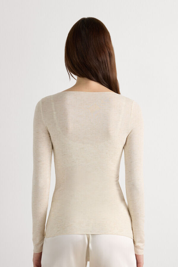 Crewneck Top in Modal Light with Cashmere Lame Crewneck Top in Modal Light with Cashmere Lame