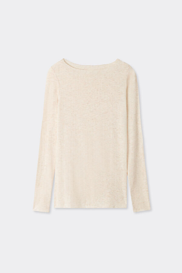 Crewneck Top in Modal Light with Cashmere Lame Crewneck Top in Modal Light with Cashmere Lame