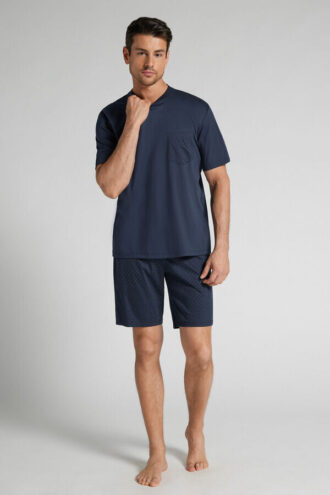 Dot Print Premium Mercerized Cotton Short Pajamas