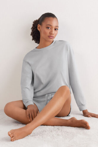 Elevated Cotton Long Sleeve Top in Cotton