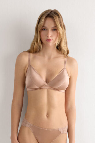 Emma Refined Everyday Bralette Triangle Bra in Silk