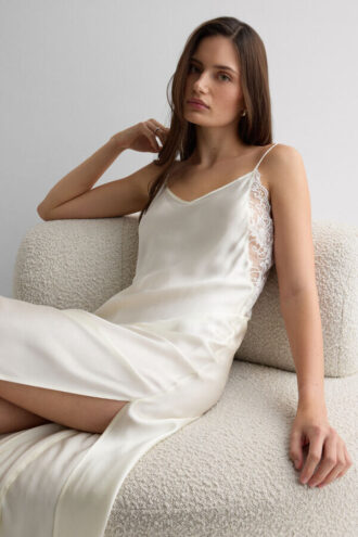 Ethereal Embrace Long Silk Nightgown