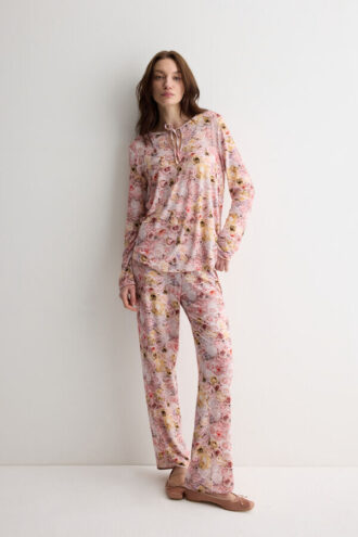 Fresh Bamboo Full Length Pajamas with Blossom Print
