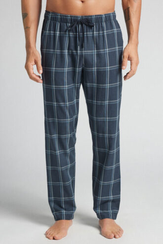 Full Length Pants in Denim Check Print Cloth