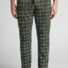 Green Check Print Full Length Cotton Pants