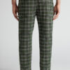 Green Check Print Full Length Cotton Pants