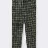 Green Check Print Full Length Cotton Pants