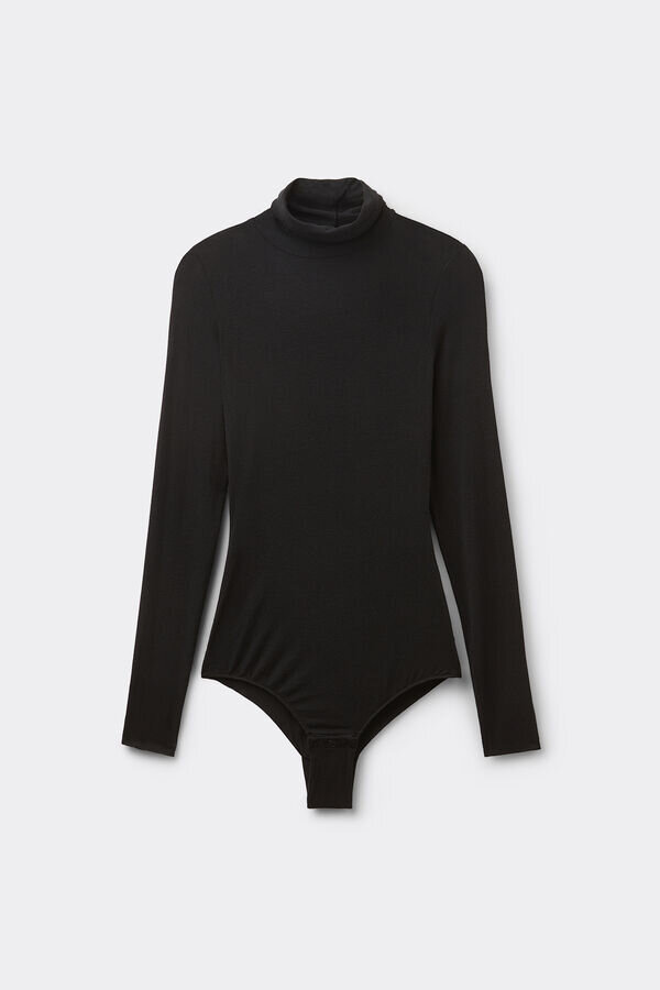 High Collar Bodysuit in Modal Ultralight with Cashmere High Collar Bodysuit in Modal Ultralight with Cashmere