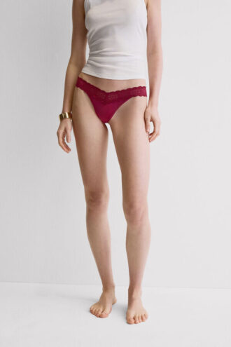 Lace and Microfiber 80S Style Brazilian